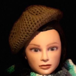 Several different styles of crochet beanies